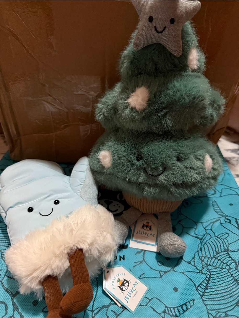 Jellycat Green Plush Holiday Tree with Cream Accents